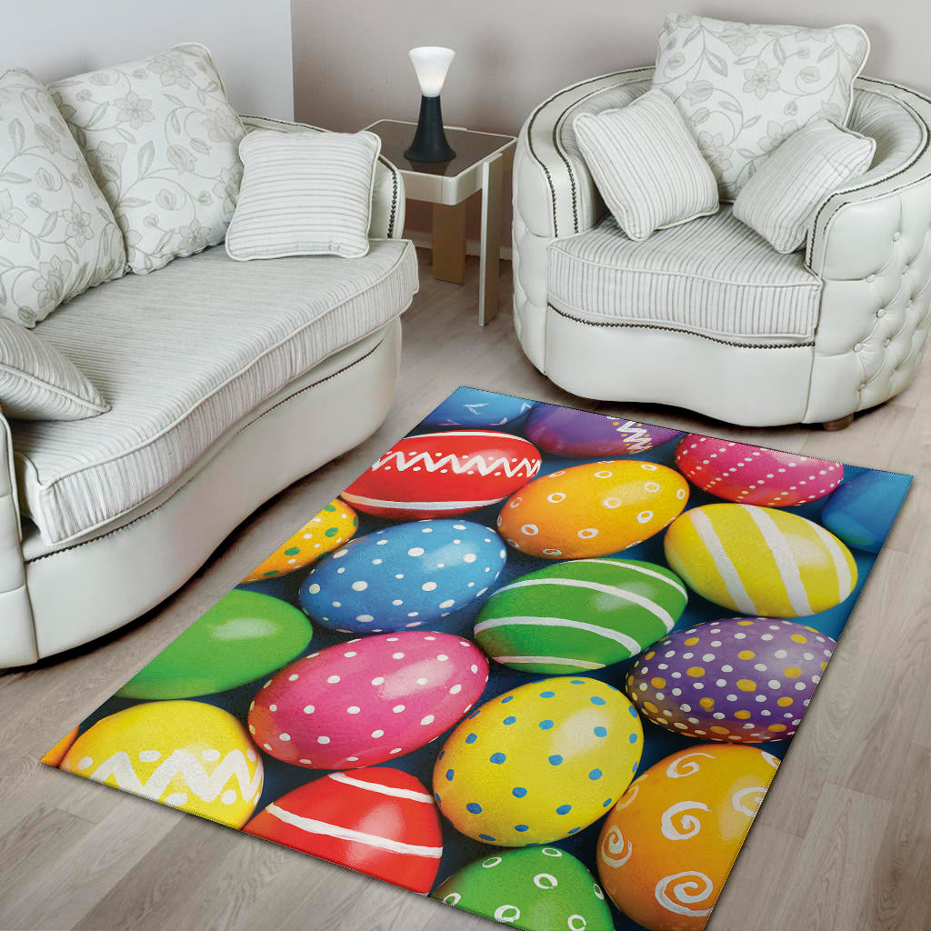 Colorful Easter Eggs Print Area Rug