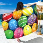 Colorful Easter Eggs Print Beach Sarong Wrap