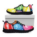 Colorful Easter Eggs Print Black Sneakers