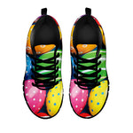 Colorful Easter Eggs Print Black Sneakers
