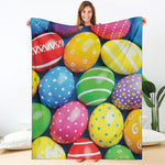 Colorful Easter Eggs Print Blanket