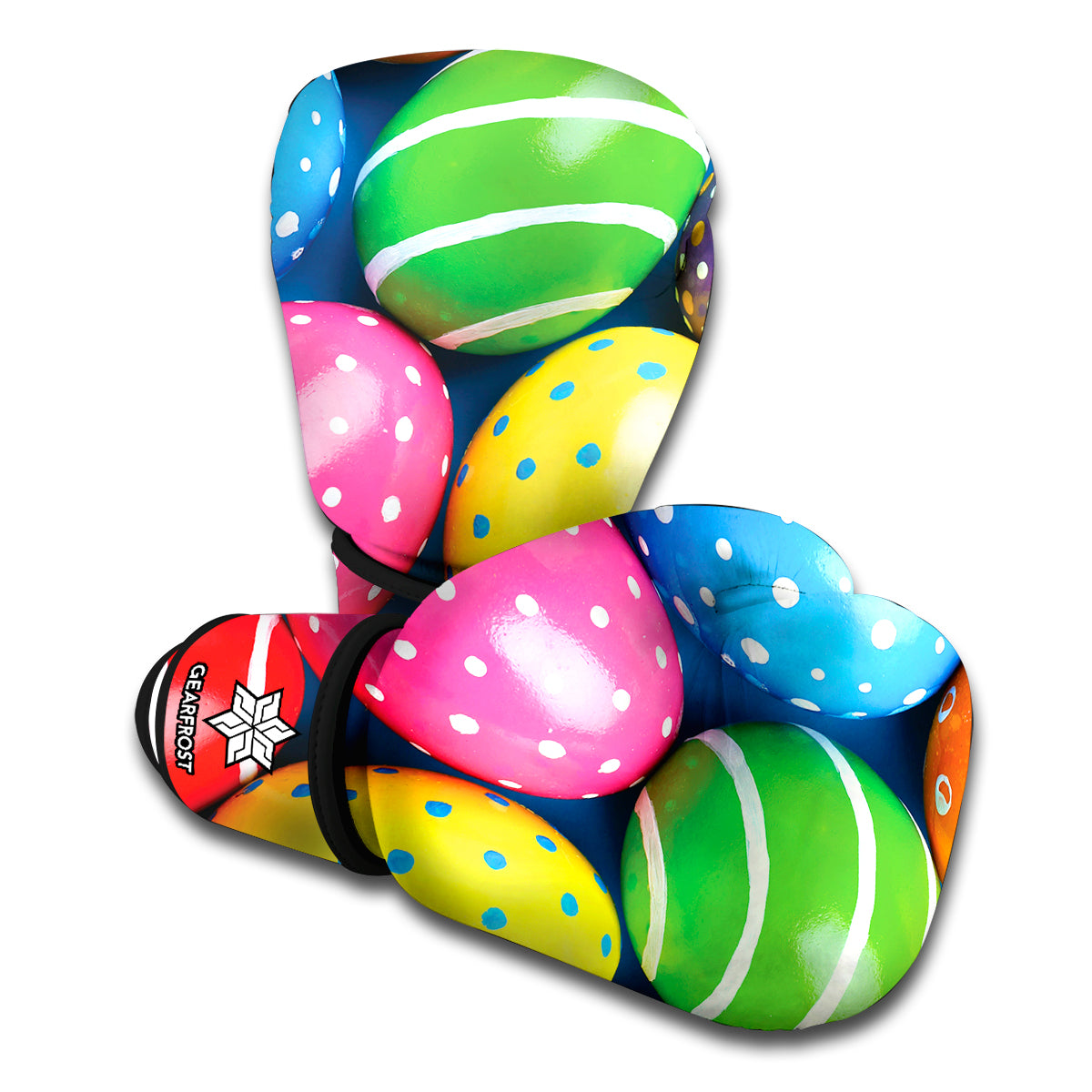 Colorful Easter Eggs Print Boxing Gloves
