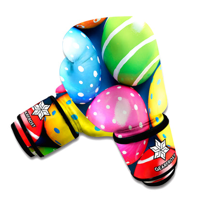 Colorful Easter Eggs Print Boxing Gloves