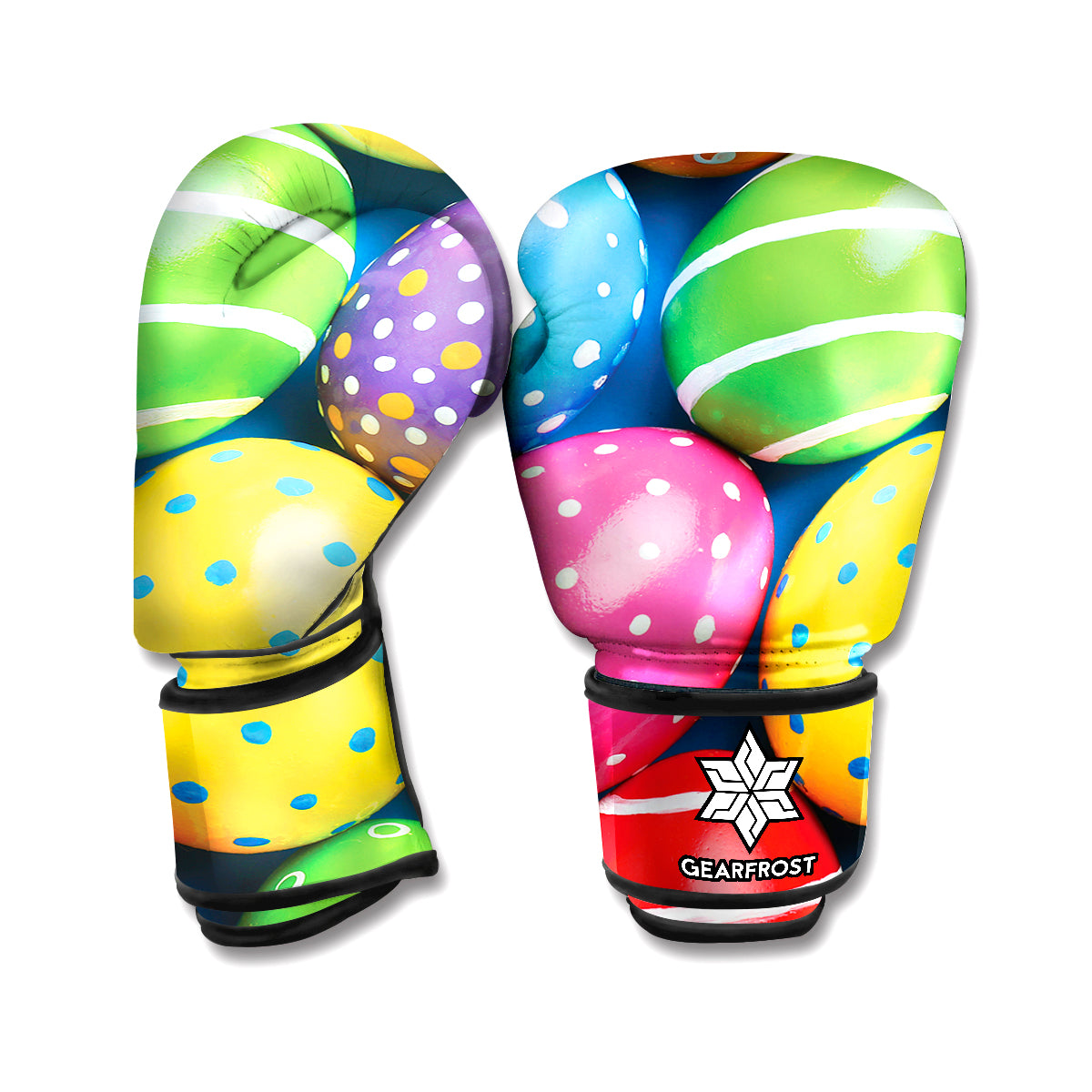 Colorful Easter Eggs Print Boxing Gloves