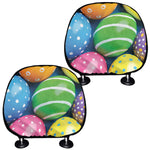 Colorful Easter Eggs Print Car Headrest Covers