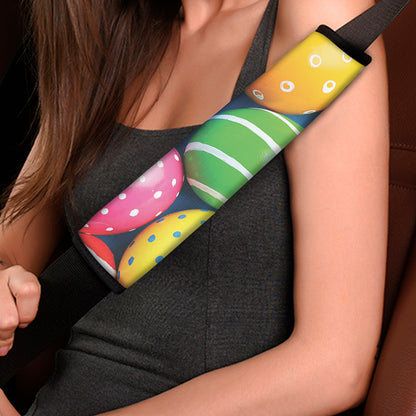 Colorful Easter Eggs Print Car Seat Belt Covers