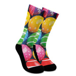 Colorful Easter Eggs Print Crew Socks
