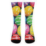 Colorful Easter Eggs Print Crew Socks
