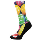 Colorful Easter Eggs Print Crew Socks