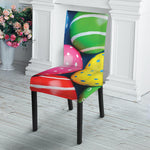Colorful Easter Eggs Print Dining Chair Slipcover