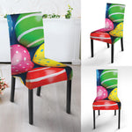 Colorful Easter Eggs Print Dining Chair Slipcover