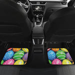 Colorful Easter Eggs Print Front and Back Car Floor Mats