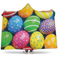 Colorful Easter Eggs Print Hooded Blanket