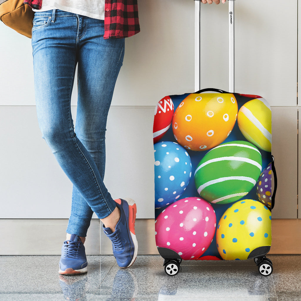 Colorful Easter Eggs Print Luggage Cover