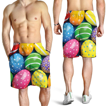 Colorful Easter Eggs Print Men's Shorts