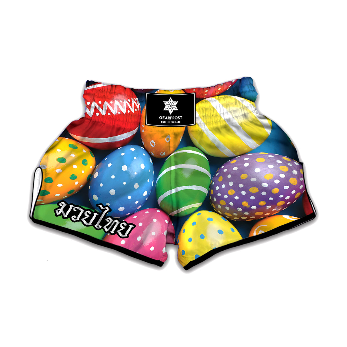 Colorful Easter Eggs Print Muay Thai Boxing Shorts