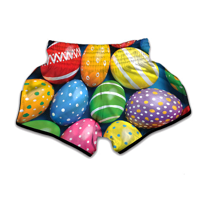 Colorful Easter Eggs Print Muay Thai Boxing Shorts