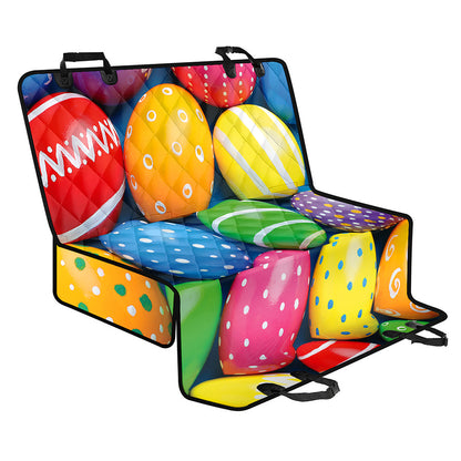 Colorful Easter Eggs Print Pet Car Back Seat Cover