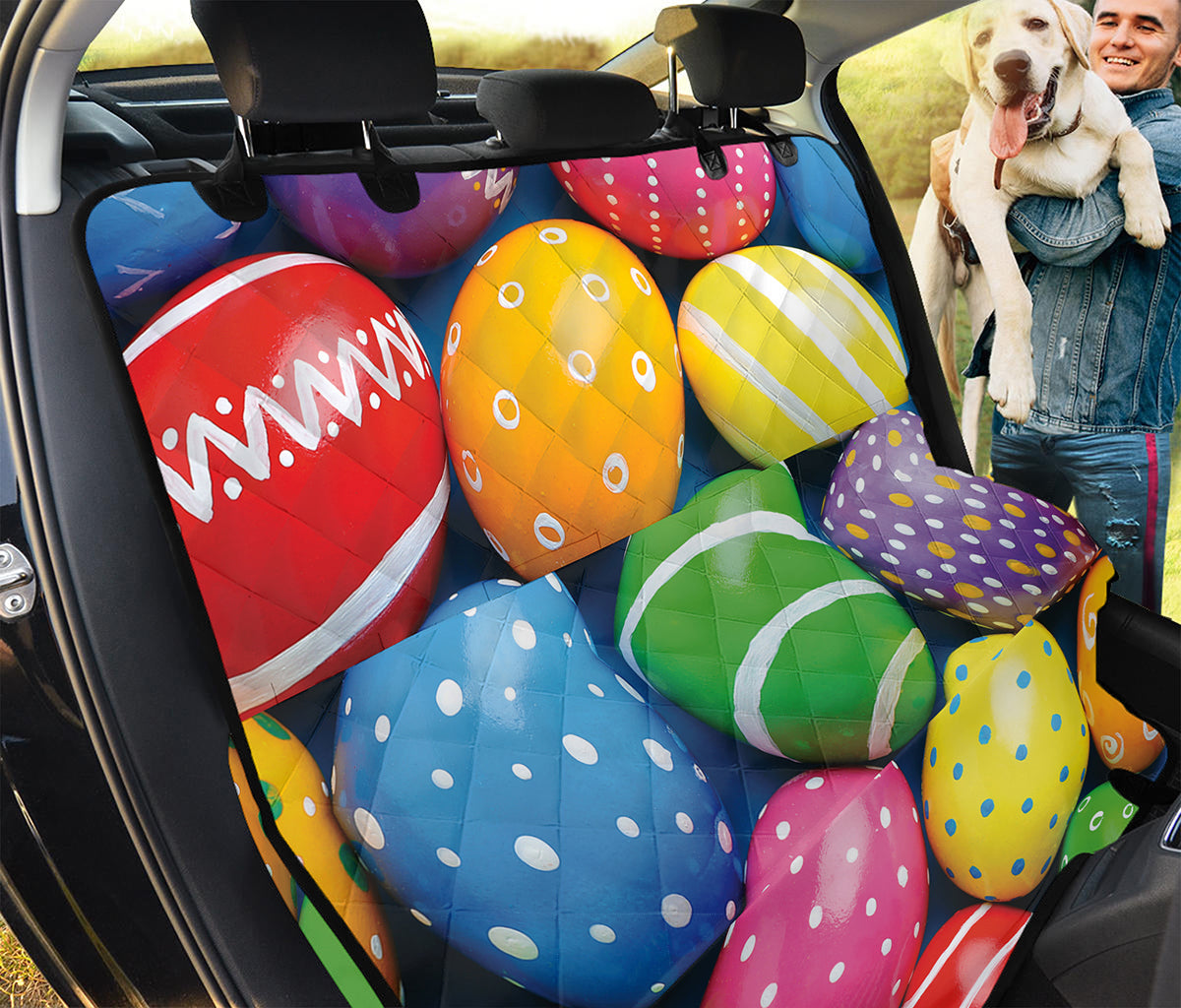 Colorful Easter Eggs Print Pet Car Back Seat Cover