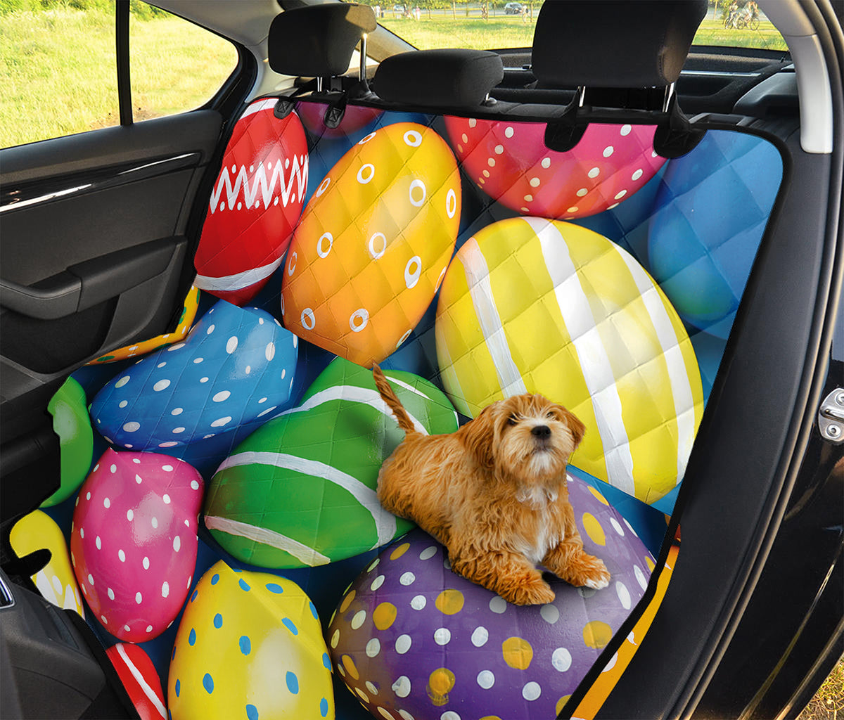 Colorful Easter Eggs Print Pet Car Back Seat Cover