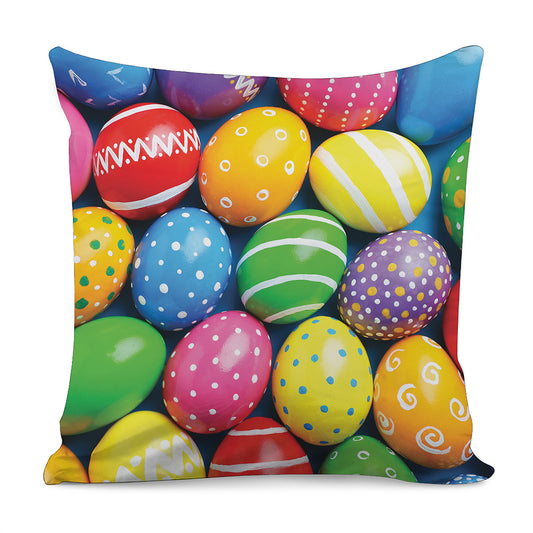 Colorful Easter Eggs Print Pillow Cover