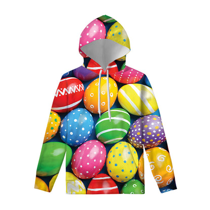 Colorful Easter Eggs Print Pullover Hoodie