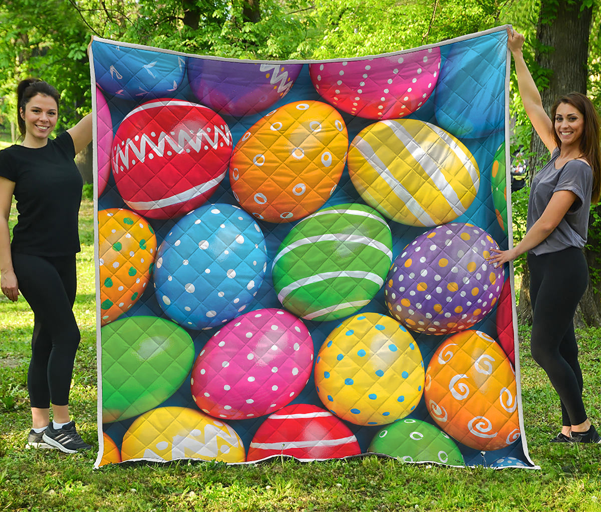 Colorful Easter Eggs Print Quilt