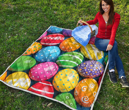 Colorful Easter Eggs Print Quilt