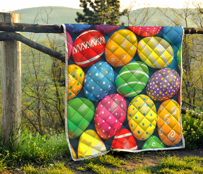 Colorful Easter Eggs Print Quilt