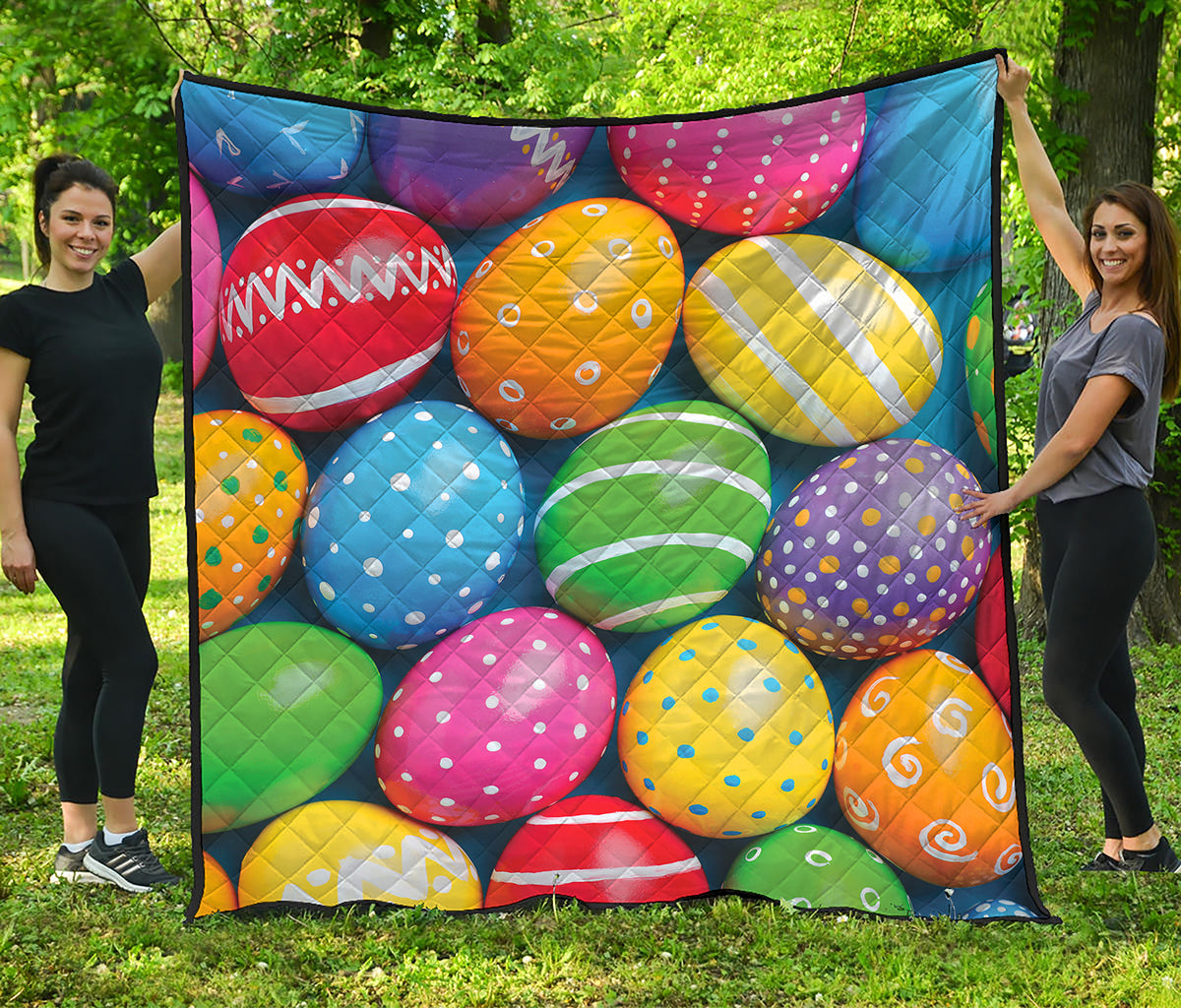 Colorful Easter Eggs Print Quilt