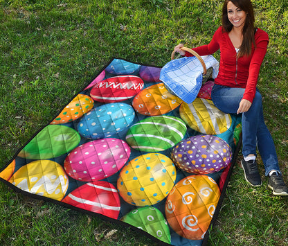 Colorful Easter Eggs Print Quilt