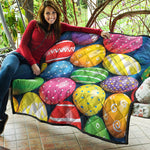 Colorful Easter Eggs Print Quilt