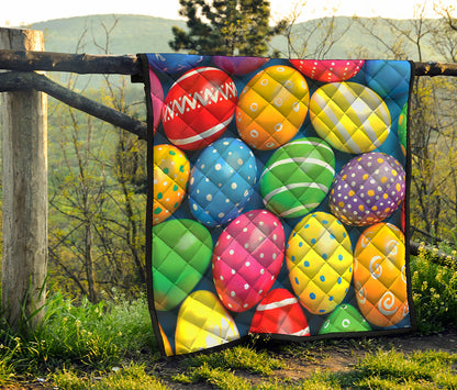 Colorful Easter Eggs Print Quilt