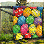 Colorful Easter Eggs Print Quilt