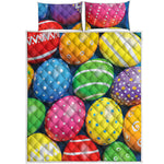 Colorful Easter Eggs Print Quilt Bed Set
