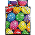 Colorful Easter Eggs Print Quilt Bed Set
