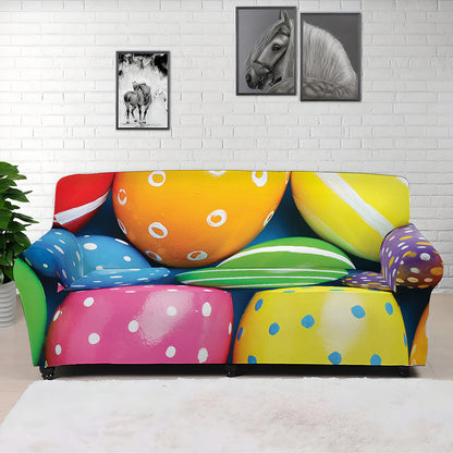 Colorful Easter Eggs Print Sofa Cover