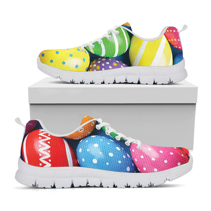 Colorful Easter Eggs Print White Sneakers