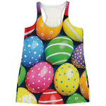 Colorful Easter Eggs Print Women's Racerback Tank Top