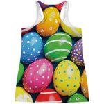 Colorful Easter Eggs Print Women's Racerback Tank Top