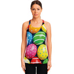 Colorful Easter Eggs Print Women's Racerback Tank Top