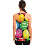 Colorful Easter Eggs Print Women's Racerback Tank Top