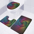Colorful EDM Geometric Print 3 Piece Bath Mat Set