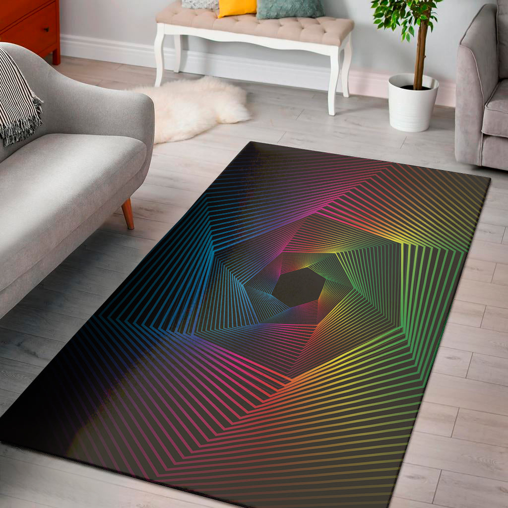 Colorful EDM Geometric Print Area Rug