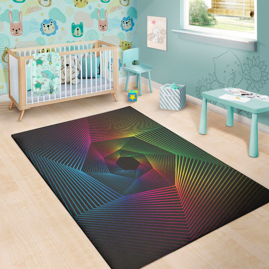 Colorful EDM Geometric Print Area Rug