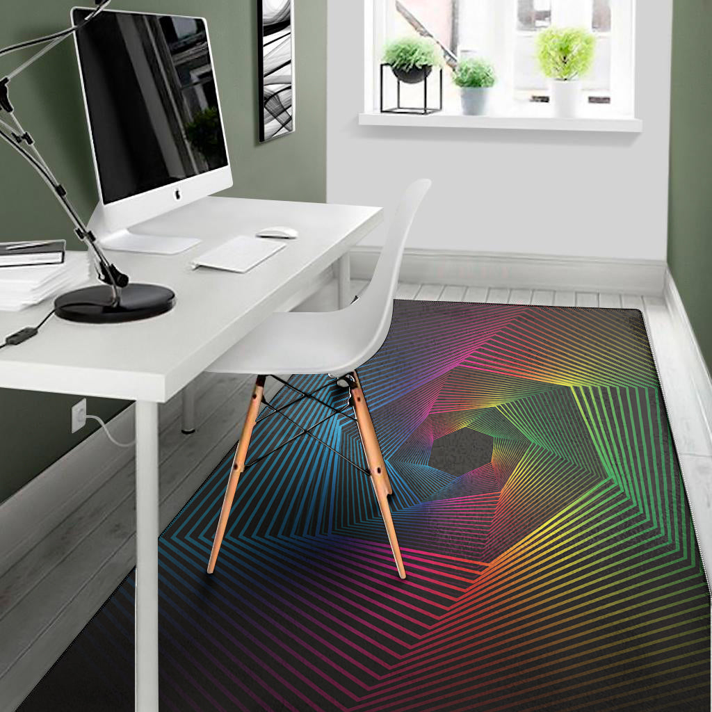 Colorful EDM Geometric Print Area Rug