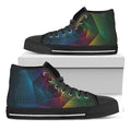 Colorful EDM Geometric Print Black High Top Sneakers