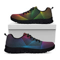 Colorful EDM Geometric Print Black Running Shoes
