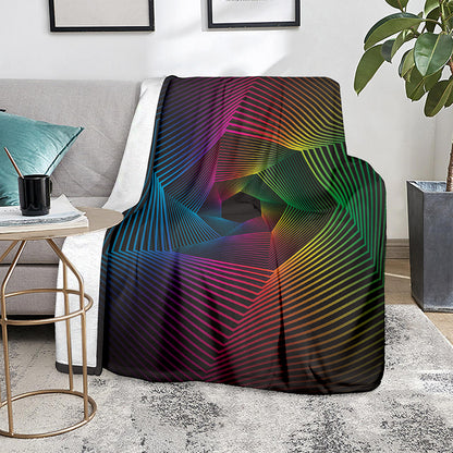 Colorful EDM Geometric Print Blanket