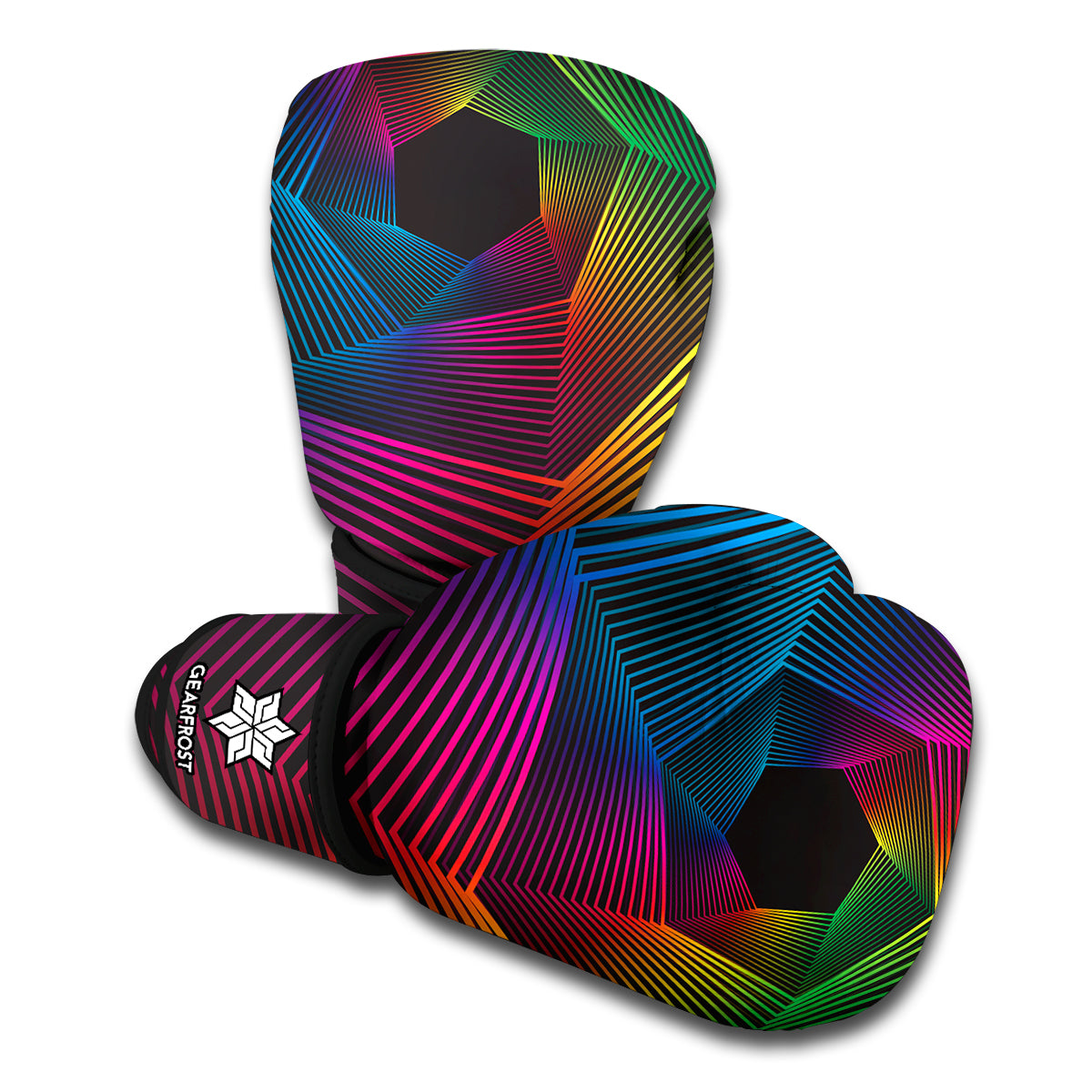 Colorful EDM Geometric Print Boxing Gloves